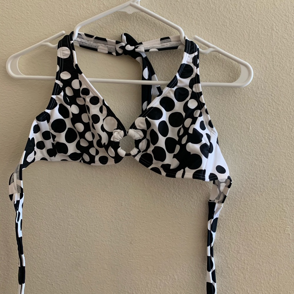 Black and white polkadot bikini. Never Worn